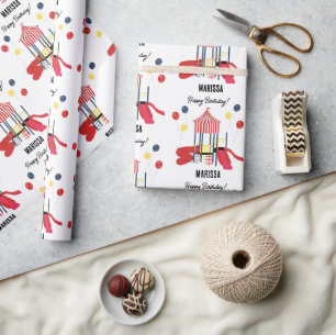 Playground Kids Boys Girls Birthday Custom Name Wrapping Paper