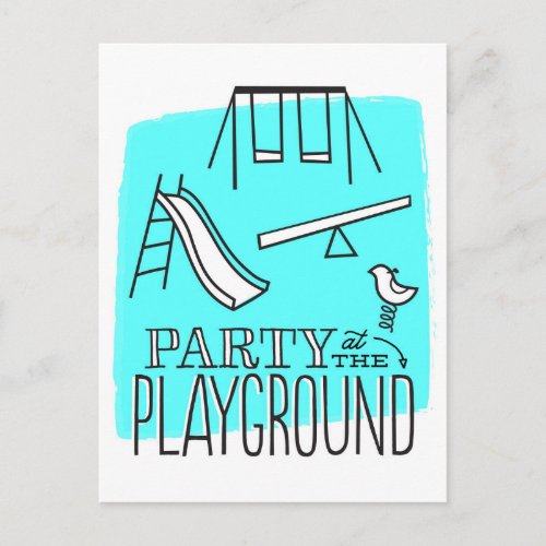Playground Party Postcard Invite _ Aqua