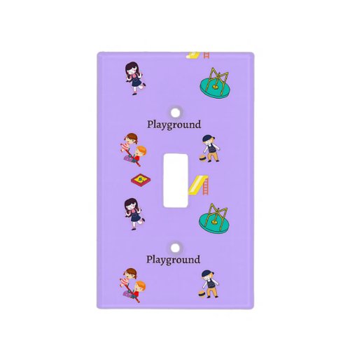 Playground pattern on purple light switch cover