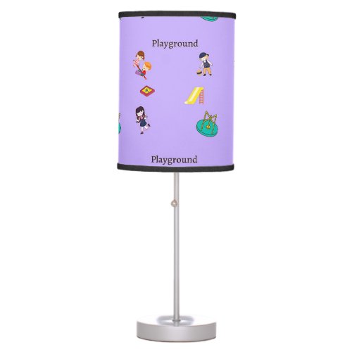 Playground pattern on purple table lamp