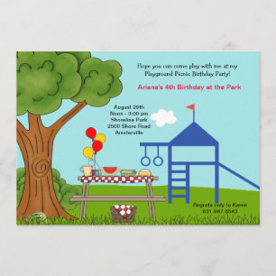 Playground Picnic Birthday Party Invitation