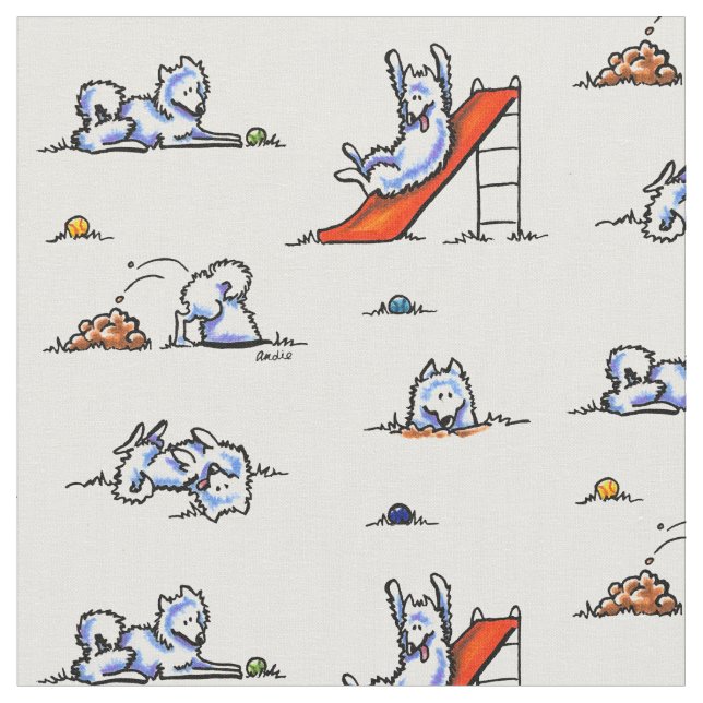 Playground Samoyeds White Fabric (Close Up)