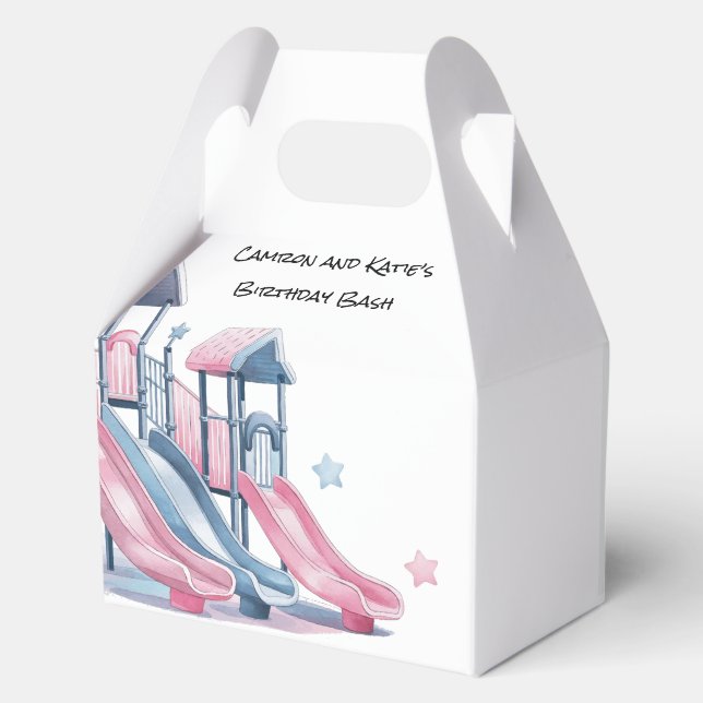 Playground Slides Super Fun Birthday Bash Favor Boxes (Back)