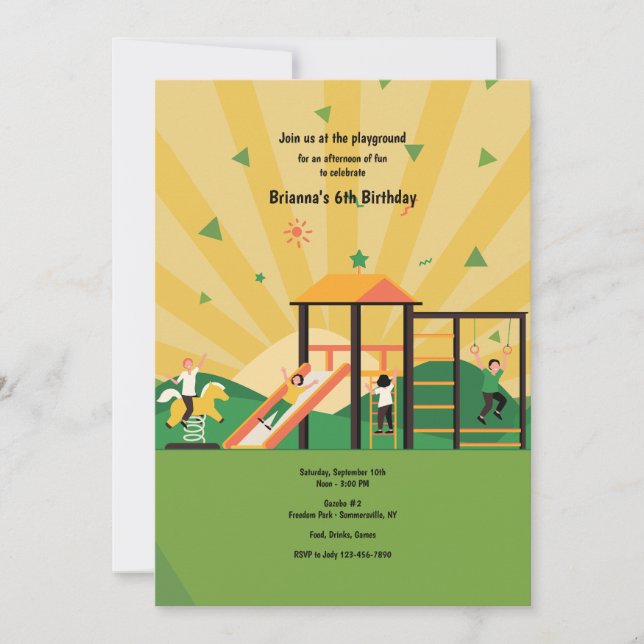 Playground Sunny Day Invitation (Front)