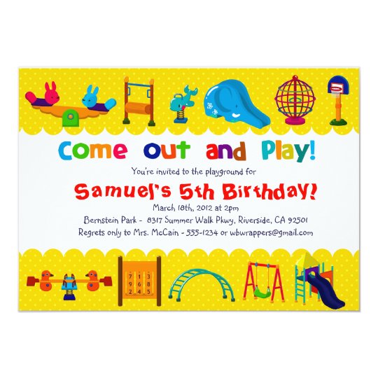 Playground Themed Birthday Party Invitations Zazzle Com