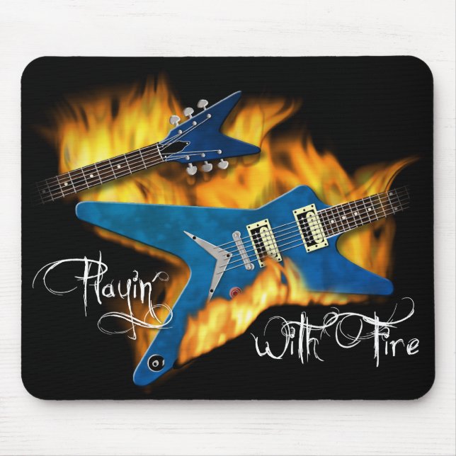 Playin with Fire Guitar Mousepad (Front)