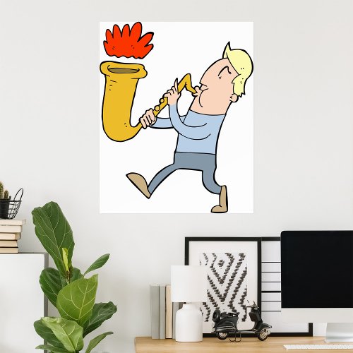Playing A Saxaphone Musician Poster