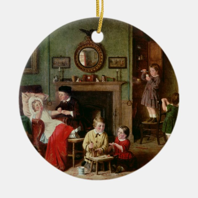 Playing at Doctors Ceramic Ornament (Front)