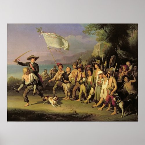 Playing at Soldiers Roman Revolution 1848 Poster