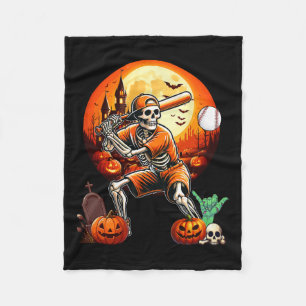 Playing Baseball Halloween Player Trainer Fan Love Fleece Blanket