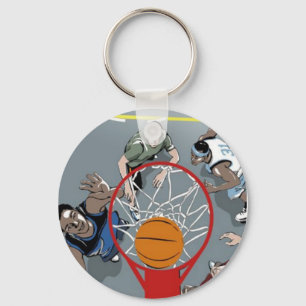 Playing Basketball Keychain