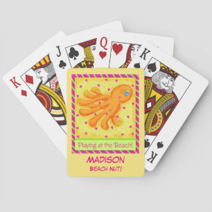 Playing Beach Octopus Yellow Name Personalized Poker Cards
