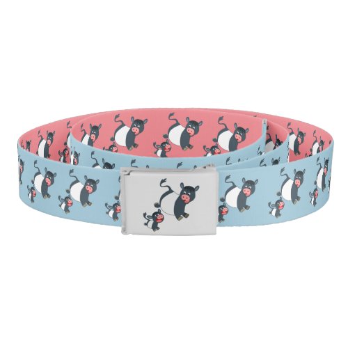 Playing Belted Galloway Cow  Calf Casual Belt