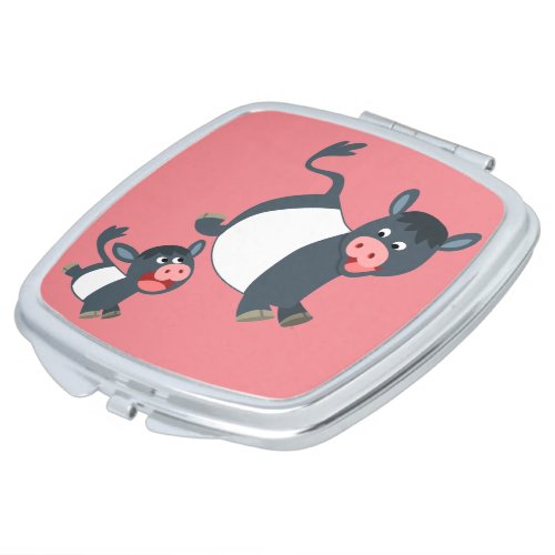 Playing Belted Galloway Cow  Calf Pocket Mirror
