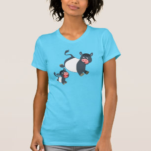 Playing Belted Galloway Cow & Calf Women T-Shirt