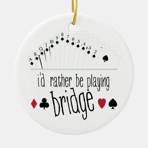 Playing Bridge Ceramic Ornament