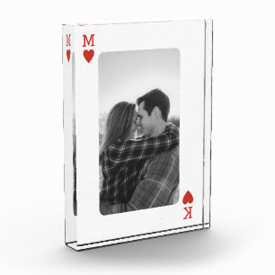 Playing Card Couple Photo Romantic Love Heart Gift