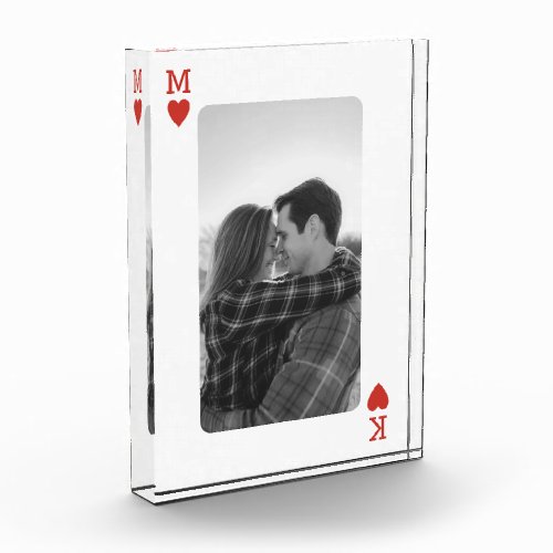 Playing Card Couple Photo Romantic Love Heart Gift