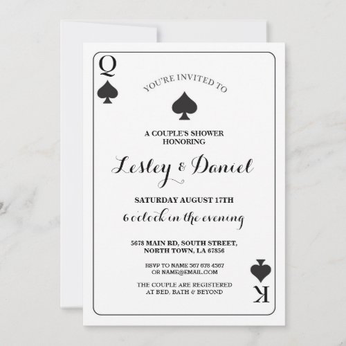 Playing Card Couples Engagement Ace Vegas Invite