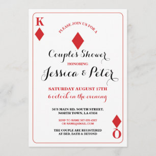 Playing Card Couples King Queen Las Vegas Invite