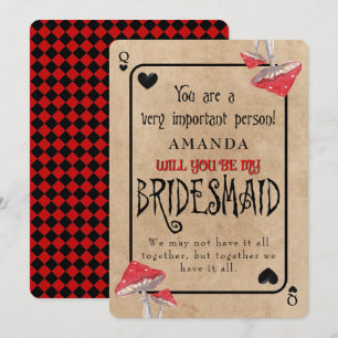 Playing Card Crazy Mushrooms Bridesmaid