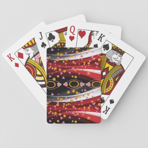 Playing Card Deck Abstract Red White Black