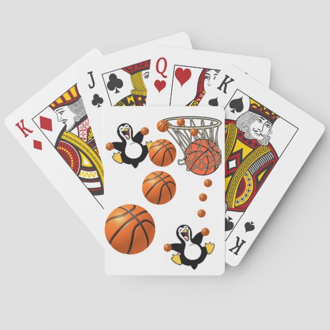 Playing Card Deck Basketball Penguins (Back)