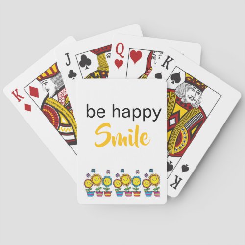 Playing Card Deck Be Happy Smile Sunflowers