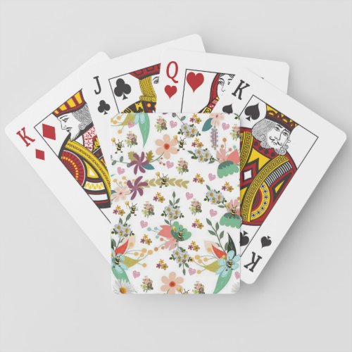 Playing Card Deck Bumblebee Floral