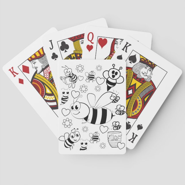 Playing Card Deck Coloring Bumblebee (Back)