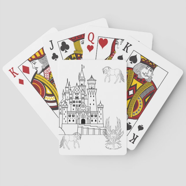 Playing Card Deck Coloring Castle (Back)