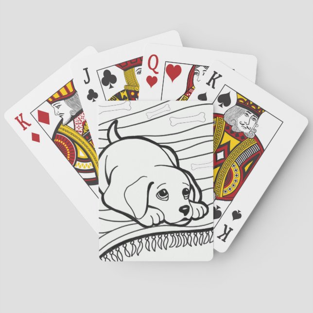 Playing Card Deck Coloring Dog (Back)