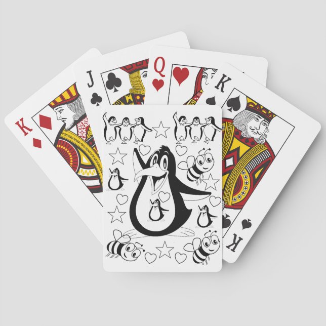 Playing Card Deck Coloring Penguin (Back)