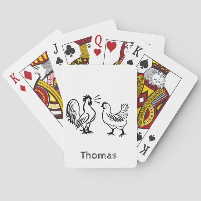 Playing Card Deck Coloring Roosters (Back)