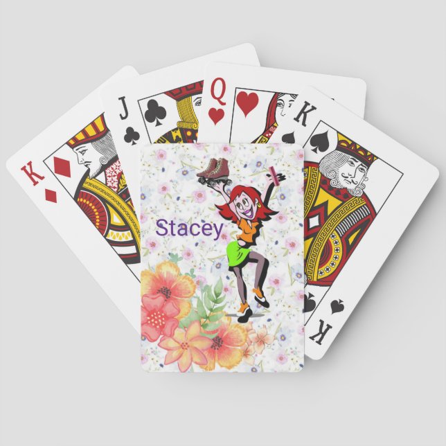 Playing Card Deck Floral Skating Floral (Back)
