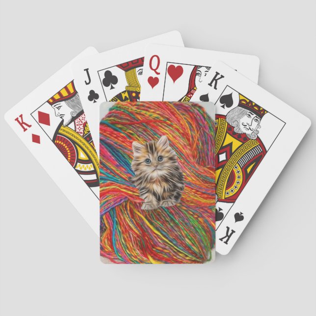 Playing Card Deck Kitten Yarn (Back)