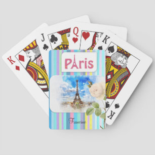 Playing Card Deck Paris France Stripe