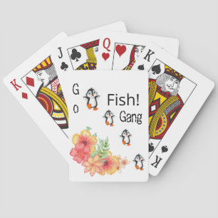 Playing Card Deck Penguin Go Fish Floral