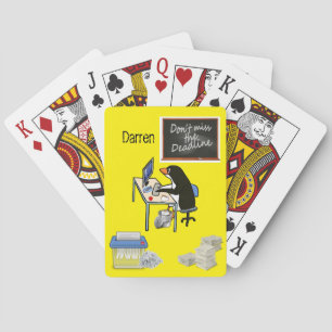 Playing Card Deck Penguin Office Deadline Yellow