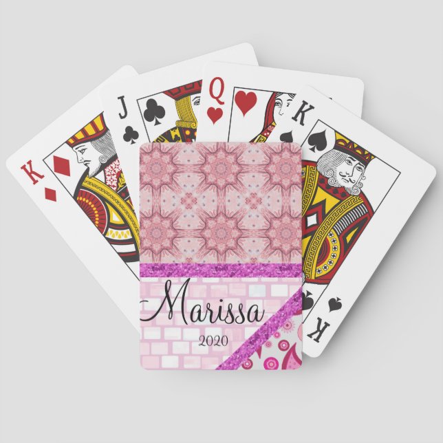 Playing Card Deck Pink Brick (Back)