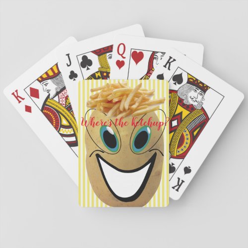 Playing Card Deck Potato French Fries Ketchup