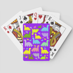 Playing Card Deck Purple Dinosaurs