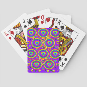 Playing Card Deck Rainbow Purple Hearts