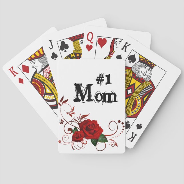 Playing Card Deck Red Rose #1 Mom (Back)