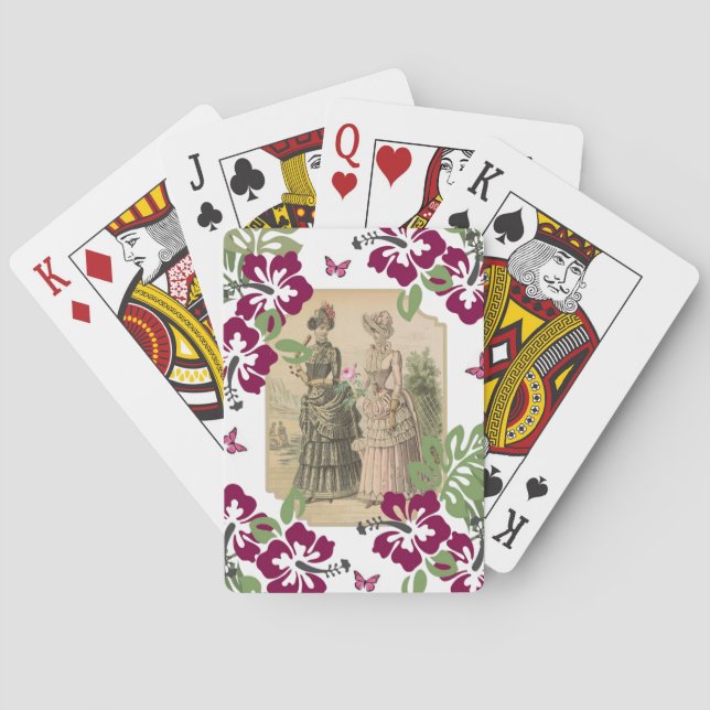 Playing Card Deck Victorian Women Floral (Back)