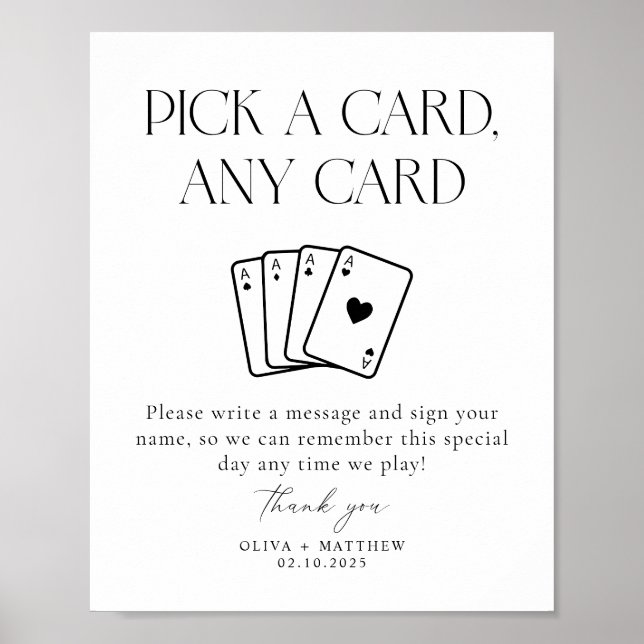 Playing Card Guest Book Wedding (Front)