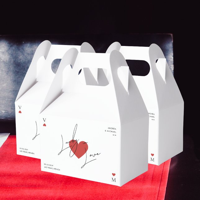Playing Card Heart Casino Nevada Vegas Wedding Favor Boxes (Creator Uploaded)