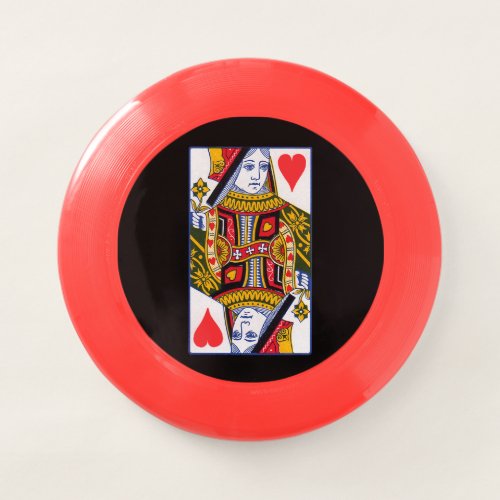 Playing Card Heart Ornate Queen Red Hearts Black Wham_O Frisbee