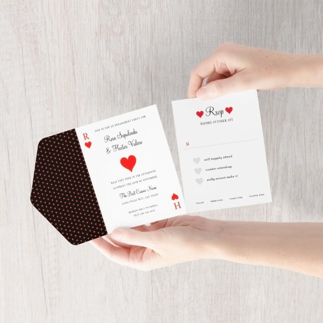 Playing Card Hearts Las Vegas Wedding All in One
