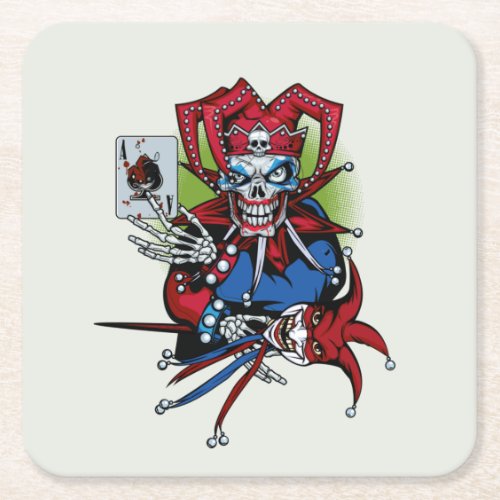 Playing card Joker   Square Paper Coaster
